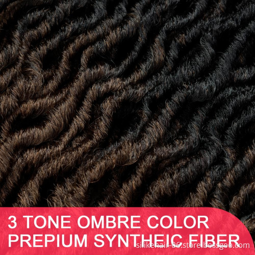 Goddess Faux Locs Curly Crochet Braids Hair Extensions Synthetic Crochet Braids Braiding Hair Soft Faux Locks 24Root/20Inch Pack